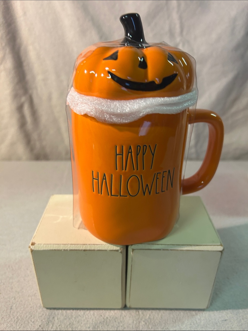 Rae Dunn Orange Pumpkin Mug with Lid